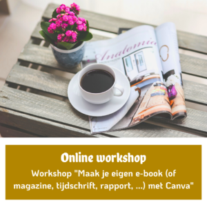 Online workshop Workshop Maak je eigen e-book (of magazine, tijdschrift, rapport, ...) met Canva
