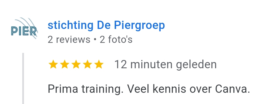 Canva training review van De Piergroep