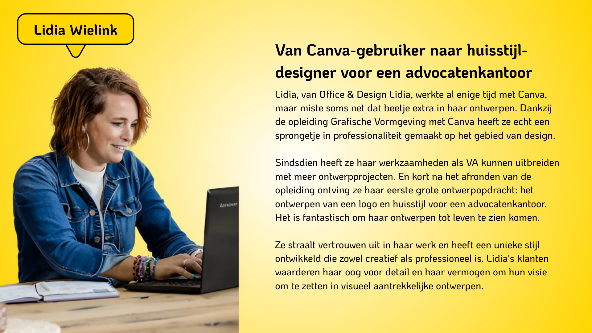 Lidia Van Canvagebruiker naar huisstijldesigner voor een advocatenkantoor